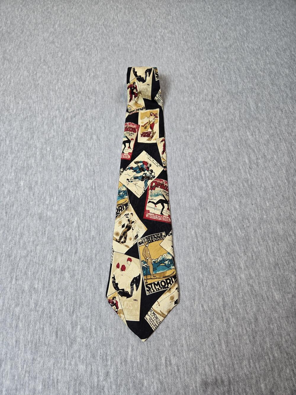 Concerto Tie Mens One Size Multicolor Winter Sports Jacquard Novelty Necktie